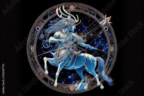 signo de sagitário, zodíaco, cosmos, sagitário, 3d, gerado por AI	