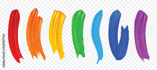 Rainbow Brush Strokes Set