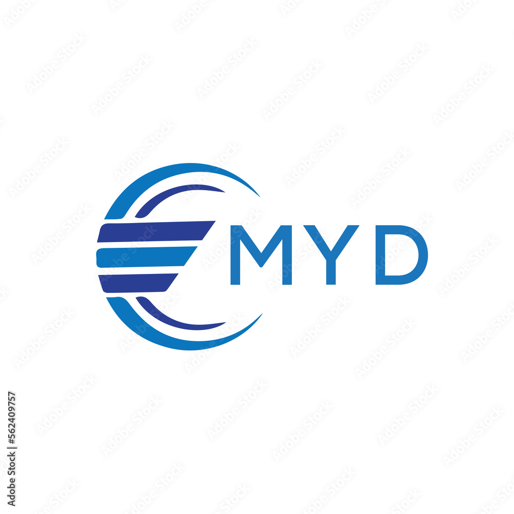 MYD letter logo. MYD blue image on white background. MYD vector logo design for entrepreneur and business. MYD best icon.	
 - obrazy, fototapety, plakaty 