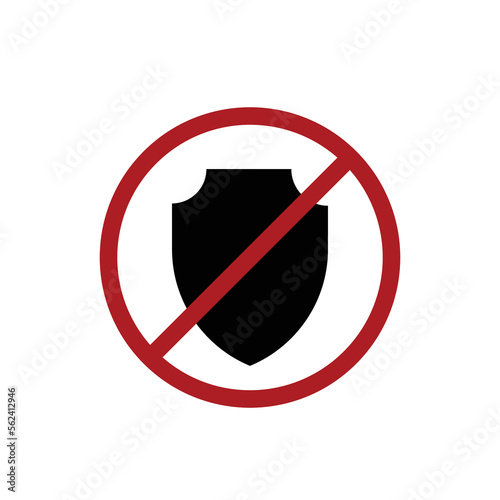 prohibit Shield Icon in trendy flat style isolated