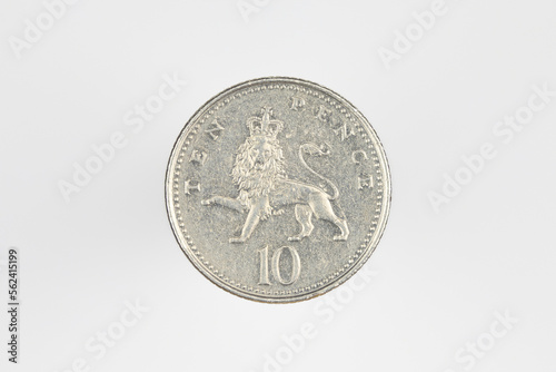 Macro shot of money 10p coin