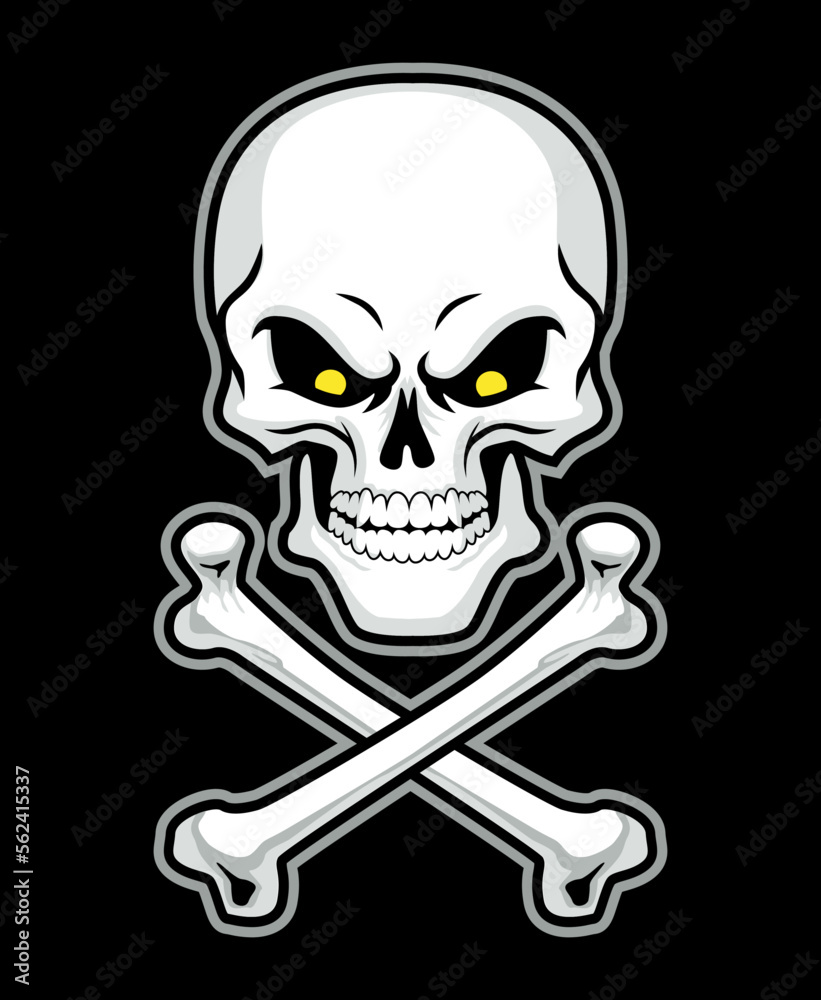 Hand drawn of Skull and crossbones , vector illustration Hand drawn of Skull and crossbones , vector illustration