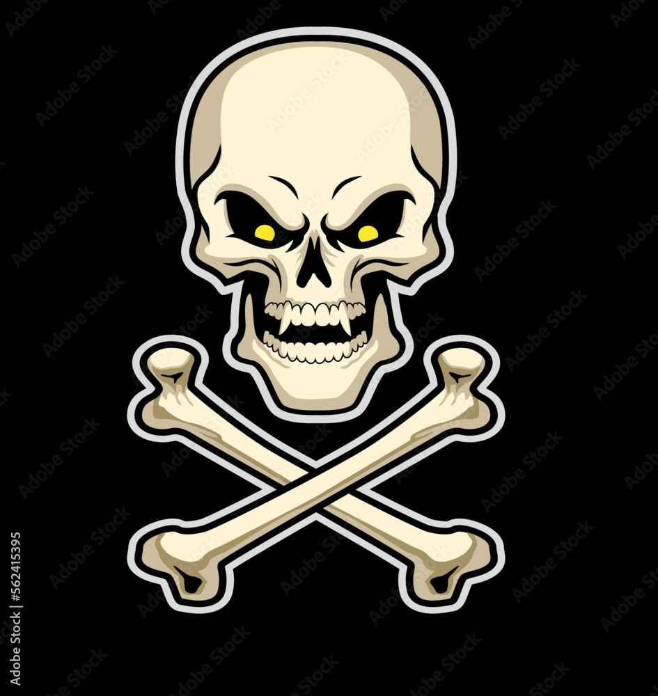Hand drawn of Skull and crossbones , vector illustration Hand drawn of Skull and crossbones , vector illustration