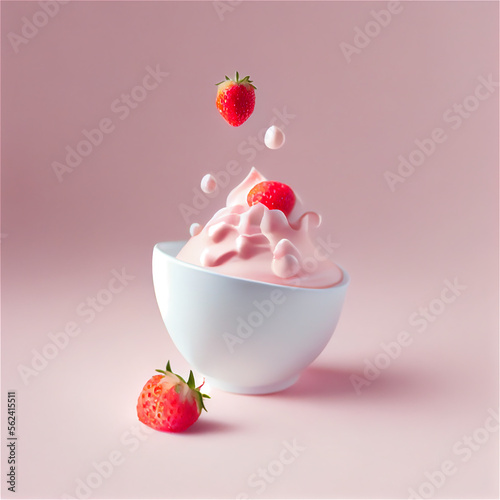 Aesthetic bowl of strawberr...