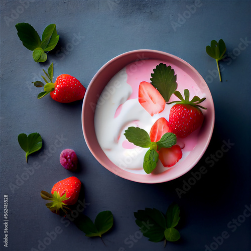 Aesthetic bowl of strawberr...
