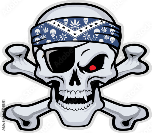 Hand drawn of Skull and crossbones , vector illustration