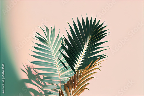 aesthetic summer vegetal minimal background, generative AI © FrankBoston