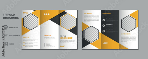 trifold brochure proposal Leaflet Flyer annual report magazine cover page three fold layout booklet company profile portfolio vector template and advertise presentation design
