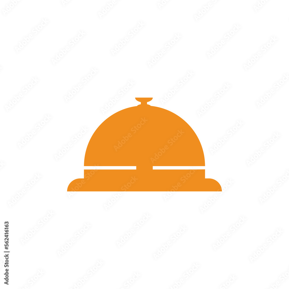 Fototapeta premium Hotel bell, service bell, reception bell icon. Flat vector illustration.