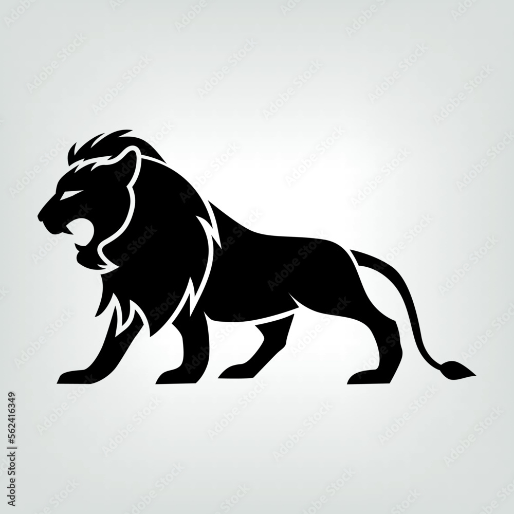 Obraz premium Lion logo for t-shirt, Lion mascot Sport wear typography emblem graphic, athletic apparel stamp.