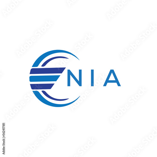 NIA letter logo. NIA blue image on white background. NIA vector logo design for entrepreneur and business. NIA best icon.
 photo