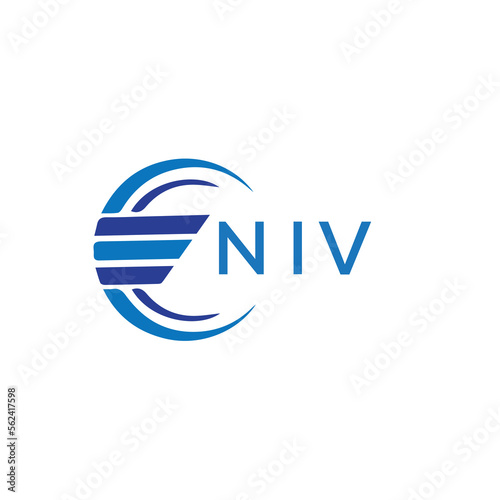 NIV letter logo. NIV blue image on white background. NIV vector logo design for entrepreneur and business. NIV best icon.
 photo