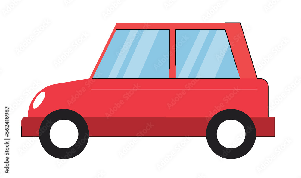 simple red car illustration