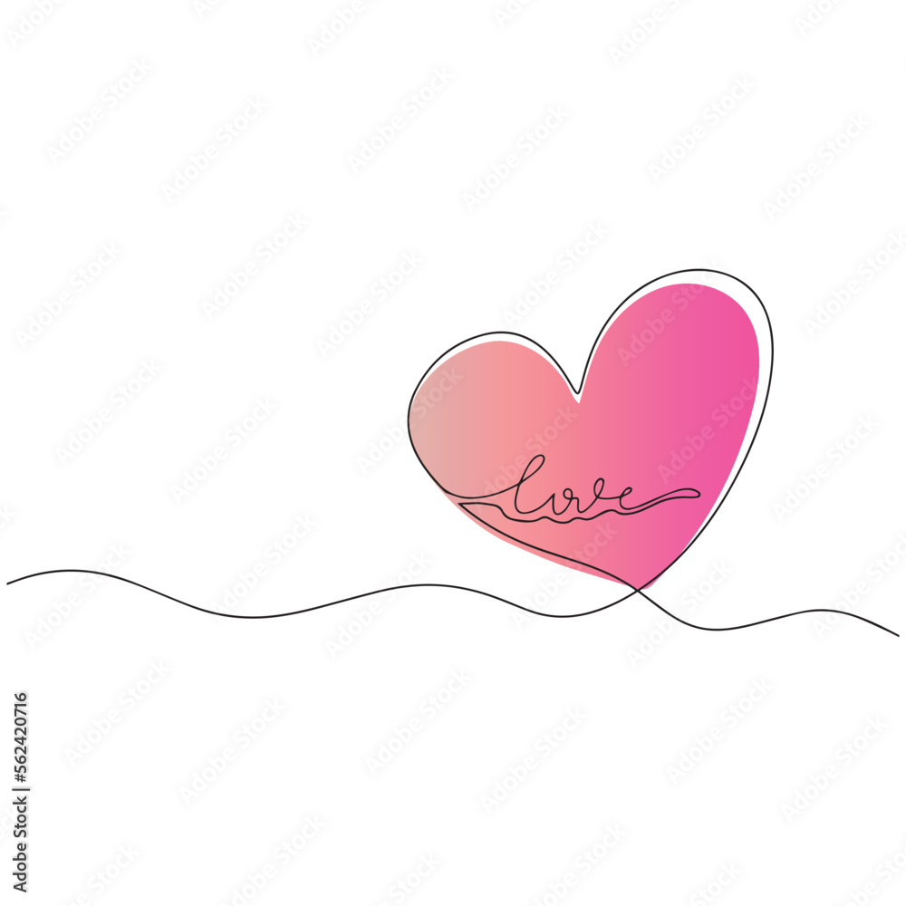 Hearts Continuous Line Drawing. Trendy Minimalist Illustration. One Line Abstract Drawing.
