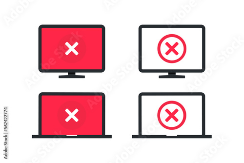 Computer warning icon. Illustration vector