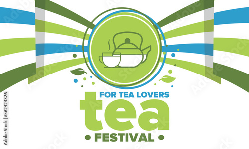 Tea Festival. For tea lovers. Event for professionals in the tea industry. Tea ceremony. Delicious leaf tea. Cafes and restaurants. Trainings for baristas from staff schools. Creative Illustration