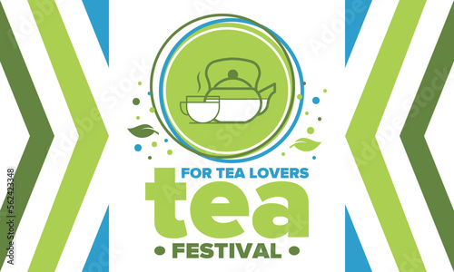 Tea Festival. For tea lovers. Event for professionals in the tea industry. Tea ceremony. Delicious leaf tea. Cafes and restaurants. Trainings for baristas from staff schools. Creative Illustration