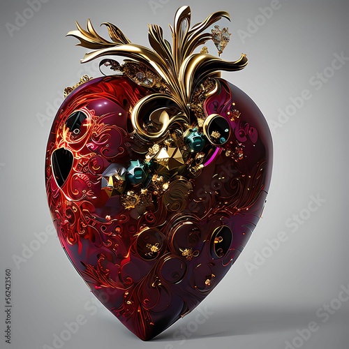 3D render of Heart art for Valentine day using Generative AI