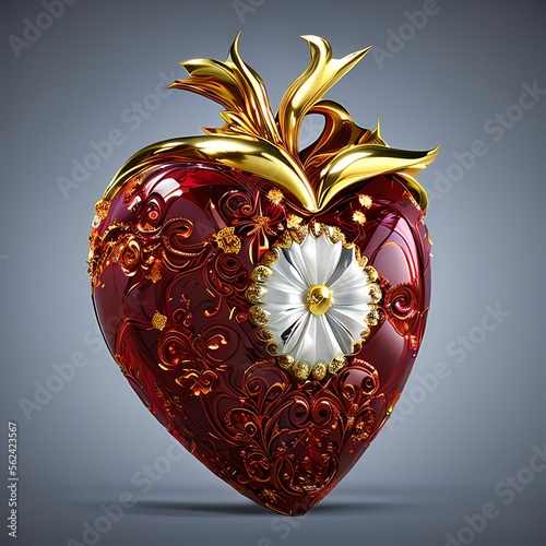 3D render of Heart art for Valentine day using Generative AI