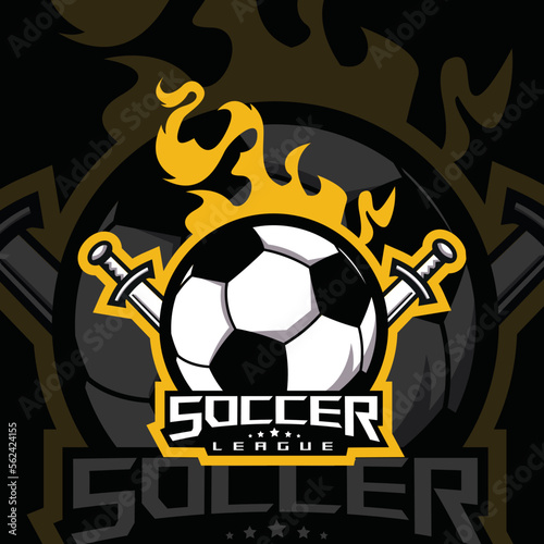 Football soccer championship logo design