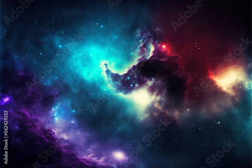 Neon Nebula, high resolution background, generative ai © Francesco