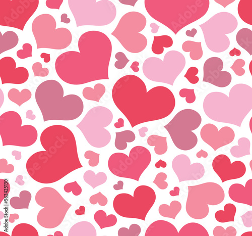 Hand drawn hearts seamless pattern great for Valentine's Day, Weddings, Mother's Day background
