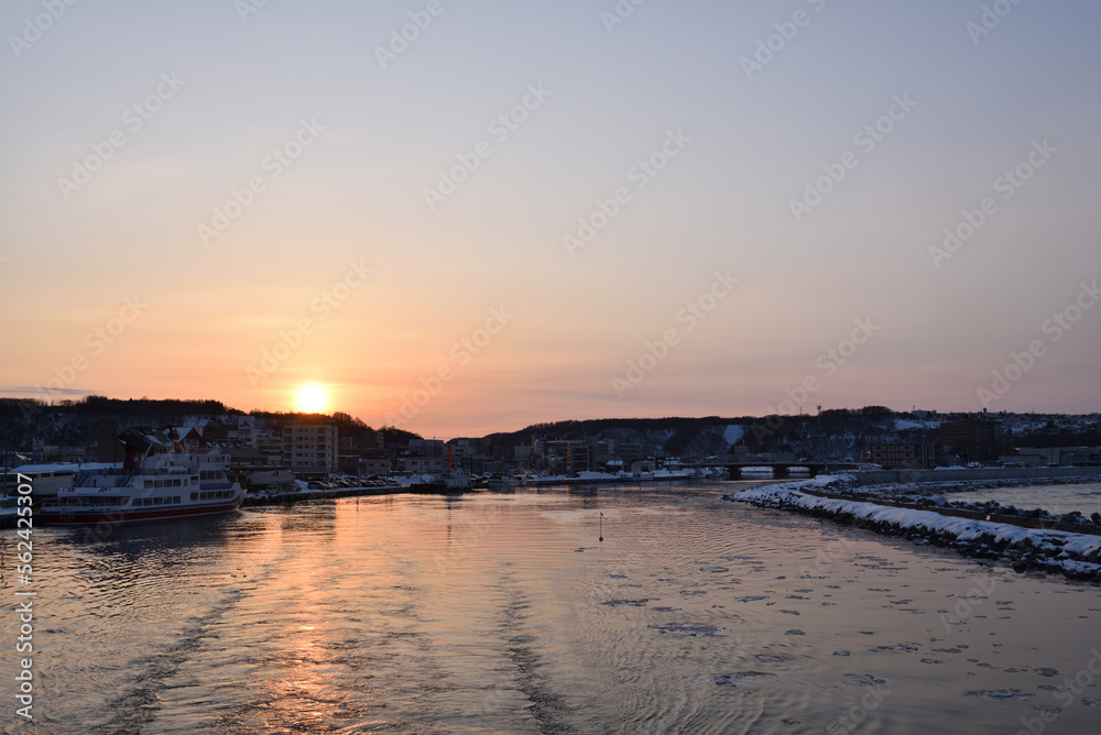 Sunset cruising on sea of Okhotsk Sunset cruising on sea of Okhotsk