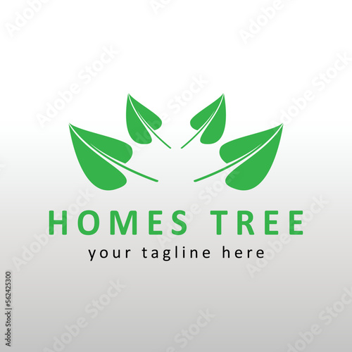 leaf creative design logo, vector illustration. For brand, we, resort, home stay.
