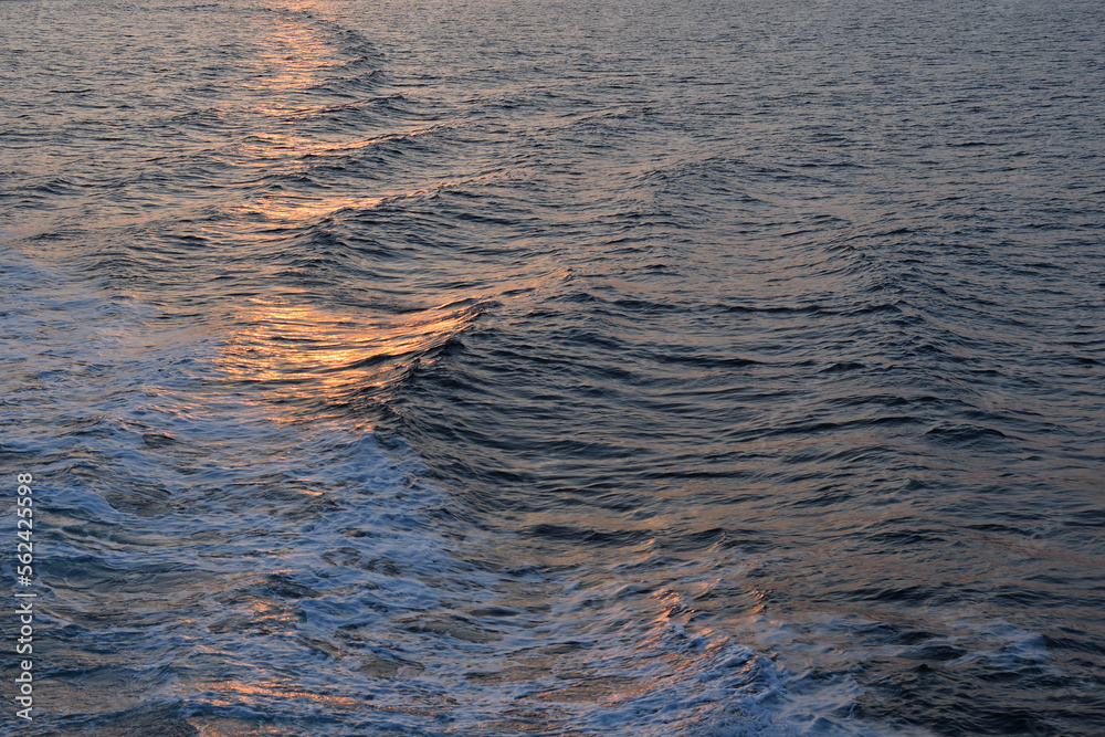 Sunset cruising on sea of Okhotsk