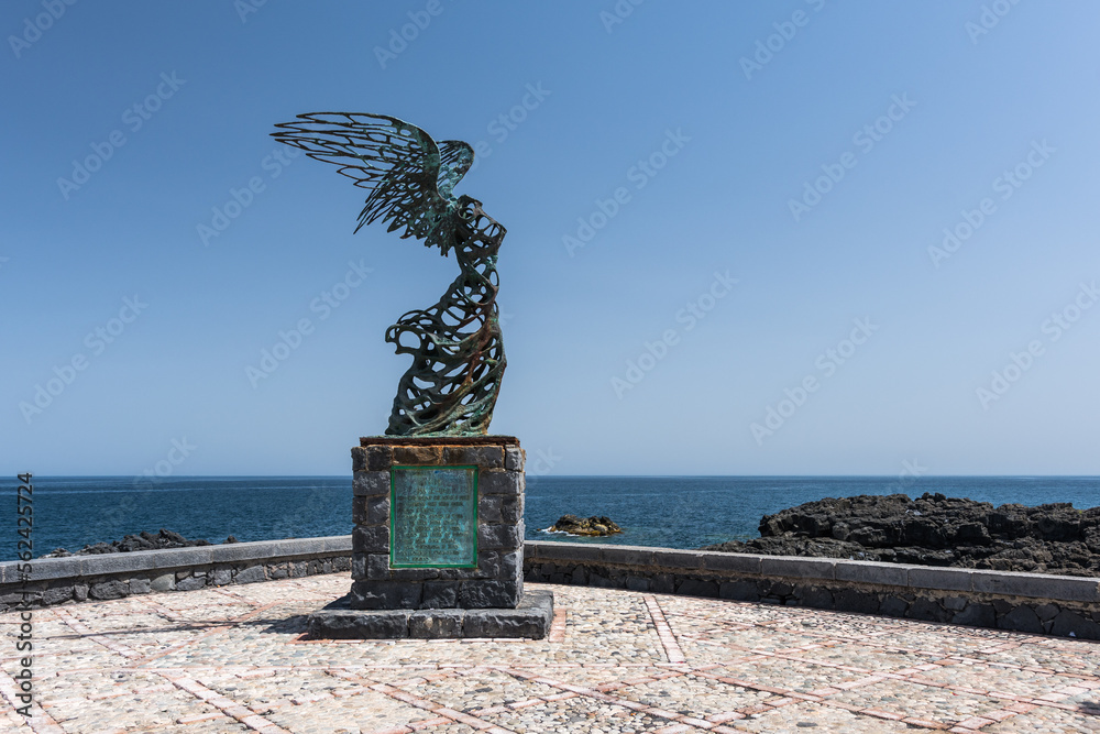 Giardini Naxos, Sicily, Italy - June 05, 2022: Nike di Kalkis statue on the  seafront of Giardini Naxos. Town is a popular Mediterranean holiday and  tourist destination in Sicily. Photos | Adobe Stock