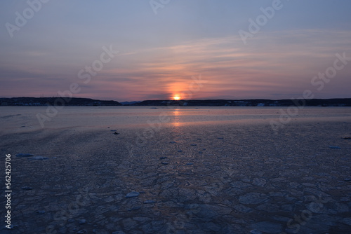 Sunset cruising on sea of Okhotsk