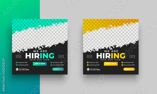 We are hiring job vacancy social media post or square web banner template design