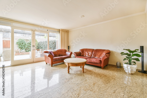 Spacious living room with couches photo