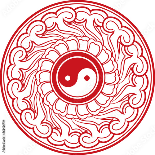 Ancient Chinese Retro Pattern round eight trigrams Bagua photo