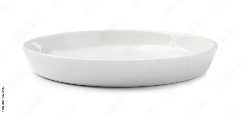 Beautiful empty ceramic plate isolated on white Beautiful empty ceramic plate isolated on white