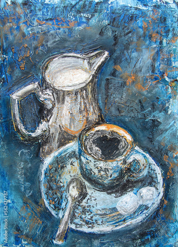 still life with a cup of coffee