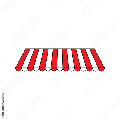 Stripe awning icon vector. Showcase canopy illustration sign. Awning symbol or logo.