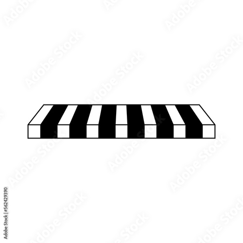 Stripe awning icon vector. Showcase canopy illustration sign. Awning symbol or logo.