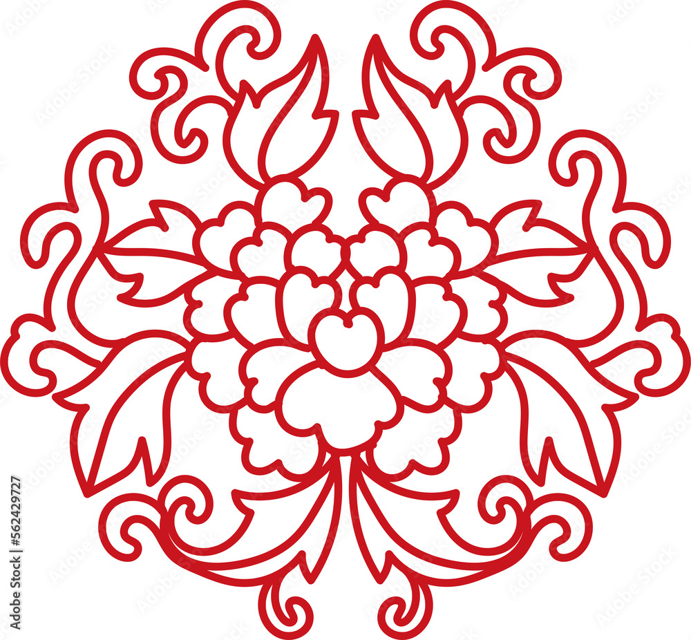 Ancient Chinese Retro Pattern peony flower Ancient Chinese Retro Pattern peony flower