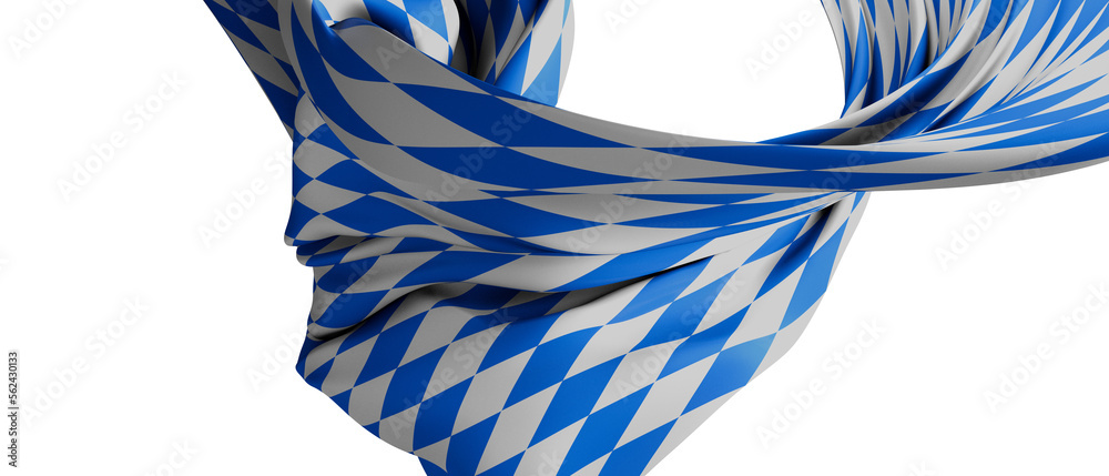 Flag of Bavaria, Germany. 3D rendering illustration of waving sign ...