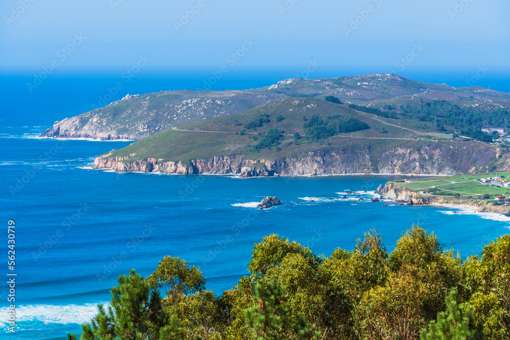 Scenic view of Atlantic Ocean coast in Galicia, Spain. Cabo Prior, A Conuña.