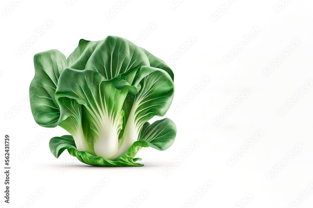 Bok choy vegetable isolated on the white background. Pokchoy vegetables. fresh green pok choy. Generative AI - obrazy, fototapety, plakaty 