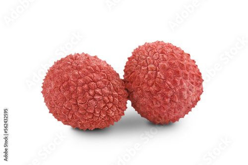 Ripe lychees isolated on a  transparent background. Exotic fruits.