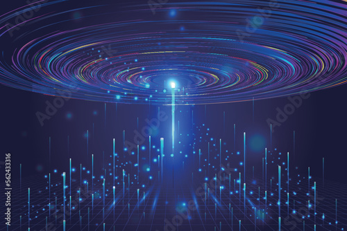 Rising rays to cosmic whirlpool Internet technology background