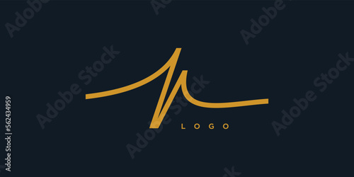 Modern and elegant handwriting M logo design