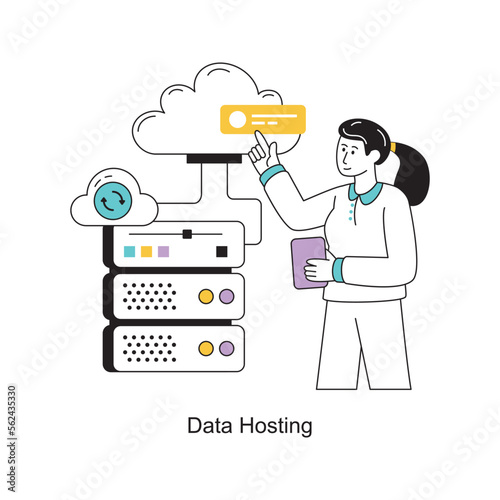 Data Hosting Flat Style Design Vector illustration. Stock illustration