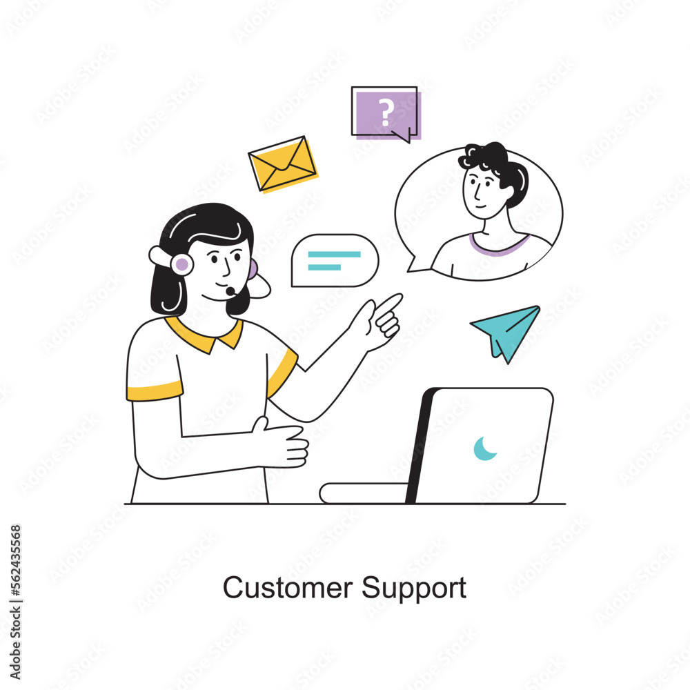 Customer Support Flat Style Design Vector illustration. Stock illustration Customer Support Flat Style Design Vector illustration. Stock illustration