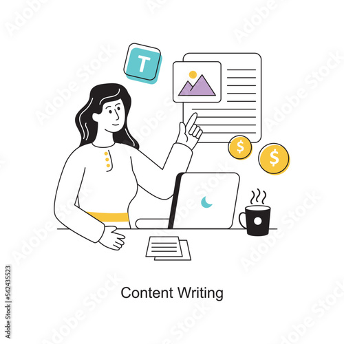 Content writing  Flat Style Design Vector illustration. Stock illustration