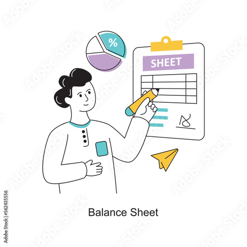 Balance Sheet Flat Style Design Vector illustration. Stock illustration