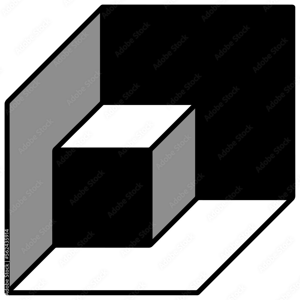 Vector image of a geometric figure cube inside a cube Vector image of a geometric figure cube inside a cube